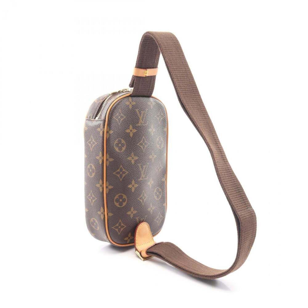 LOUIS VUITTON Authentic Brown Monogram Leather Pochette Fanny Pack - Picture 2 of 8